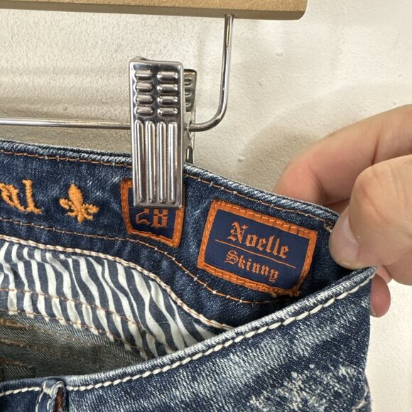 Rock Revival Woman 28X30 Stretch Noelle Skinny Denim Jeans Distressed - Picture 5 of 6